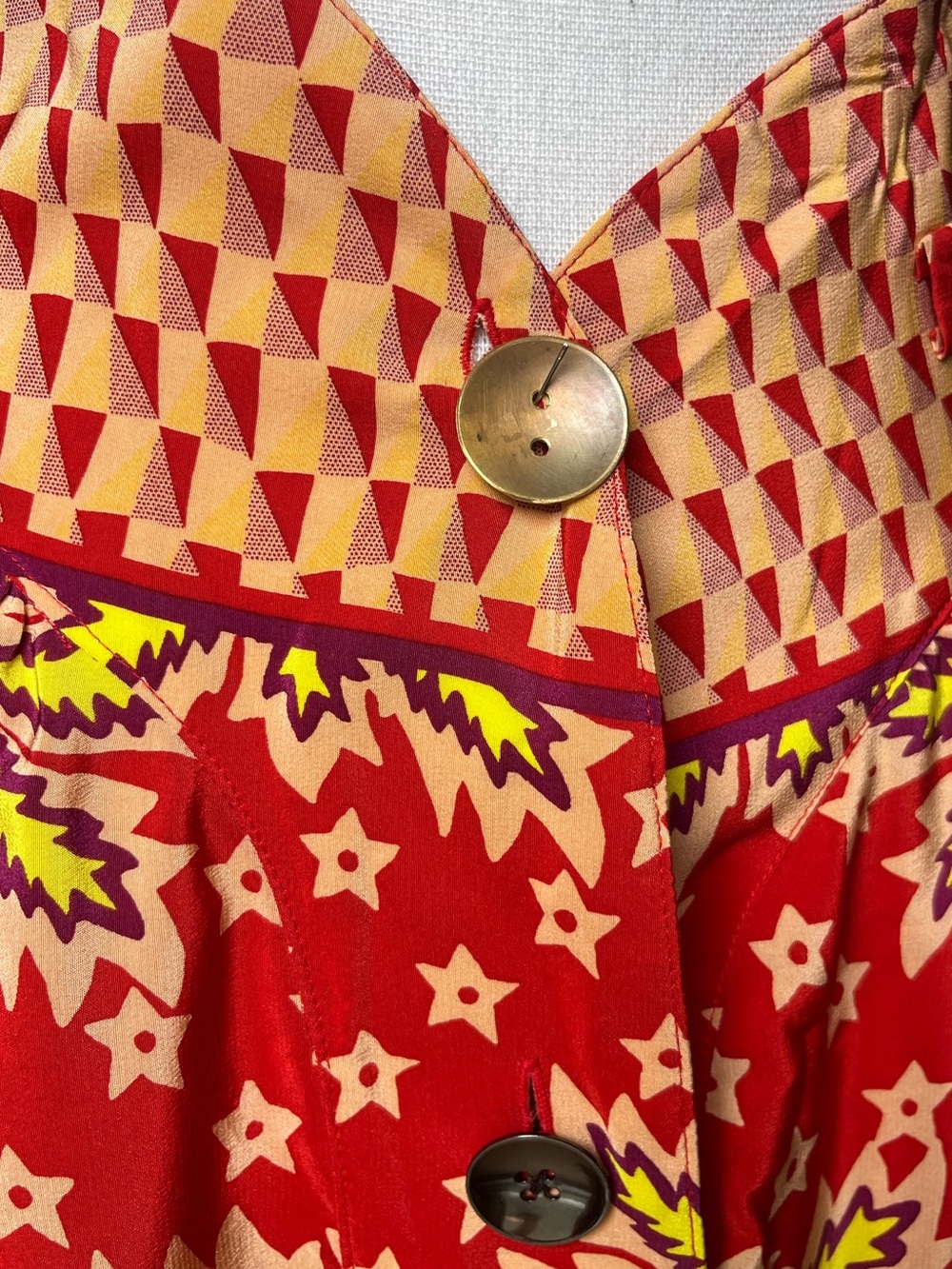 SUNO Sustainable Luxury Women's Skirt Size 4 / Small Red Button Pockets Unique - Picture 13 of 16